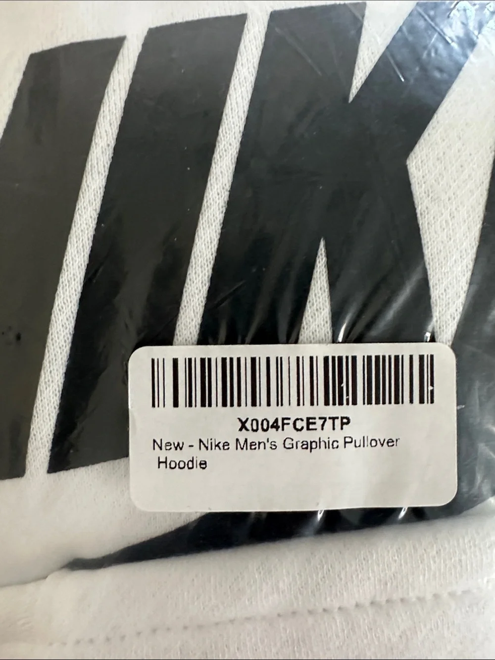 Nike White Hoodie with Black Logo - Men’s
